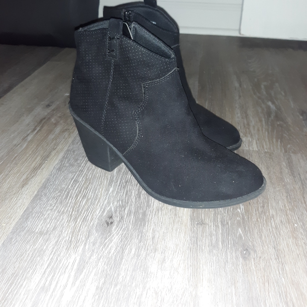 Ankle Black Booties, Boots Size 8.